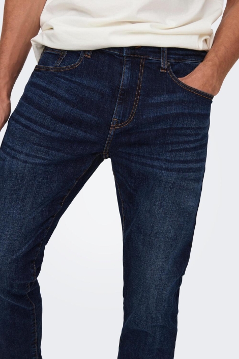 Only & Sons blauwe heren jeans | Close up