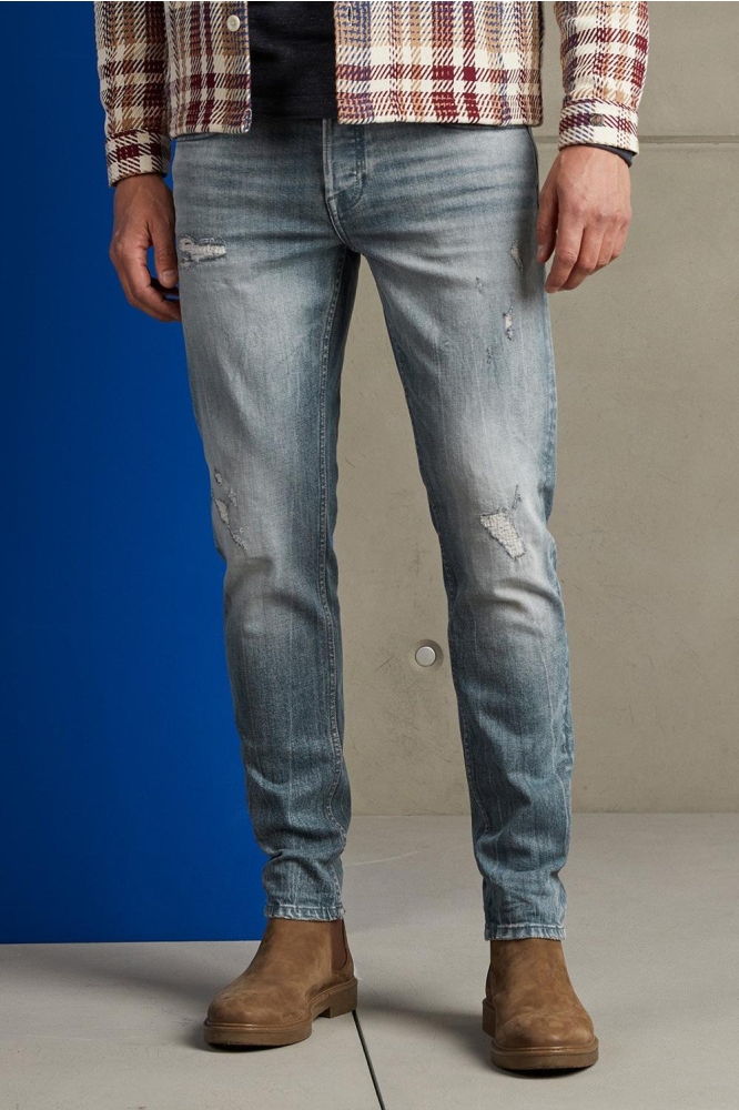 Cast Iron blauwe heren jeans | Model vooraanzicht
