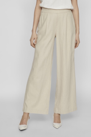 Vila Broek VIJOLANDA HW PLEATED PANTS - NOOS 14089679 FEATHER GRAY