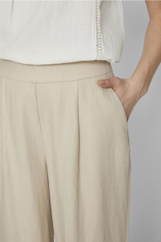 Vila beige dames broek | Close up