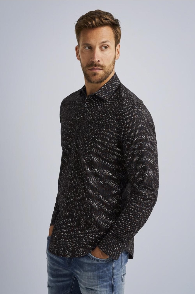 PME legend zwarte heren overhemd | Model zijaanzicht