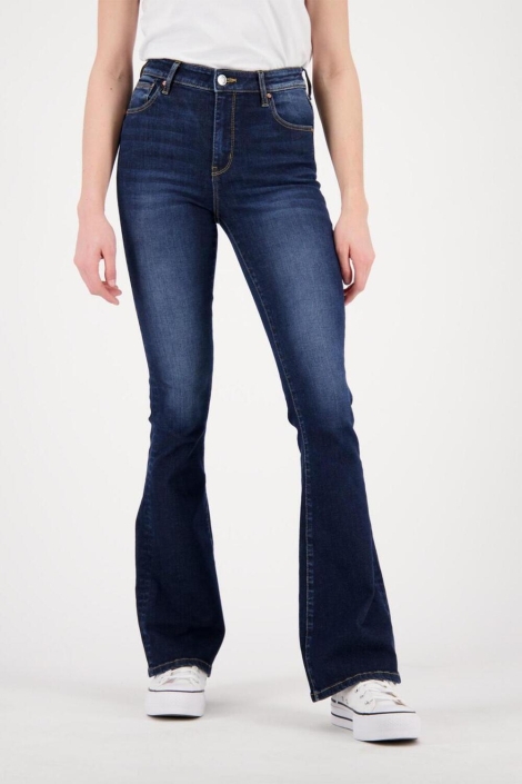 Raizzed blauwe dames jeans | Model vooraanzicht