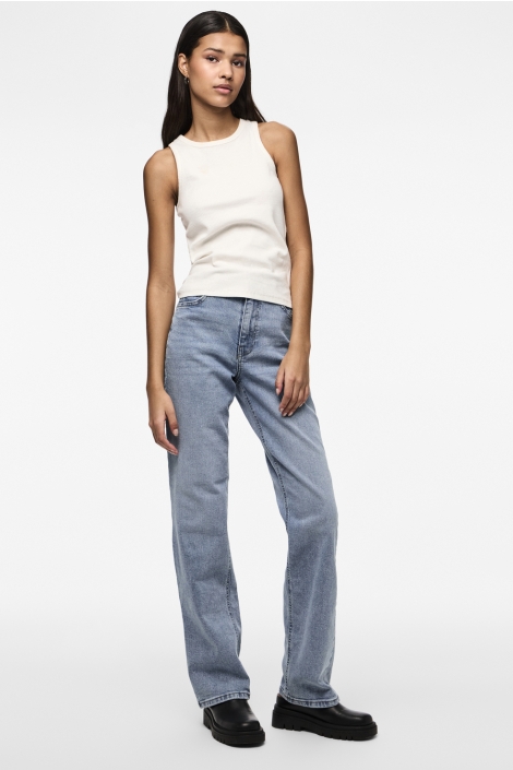 Pieces blauwe dames jeans | Model