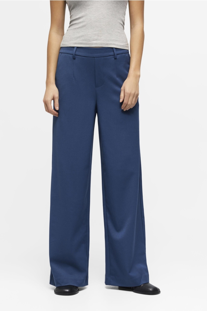 Object blauwe dames broek | Model vooraanzicht