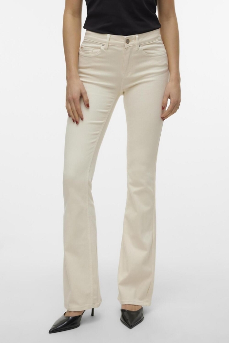 Vero Moda ecru dames jeans | Model vooraanzicht