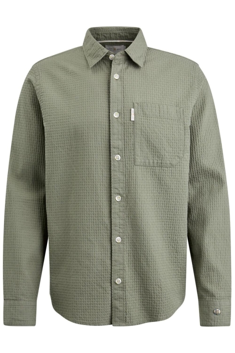 Cast Iron groene heren overhemd | Vooraanzicht
