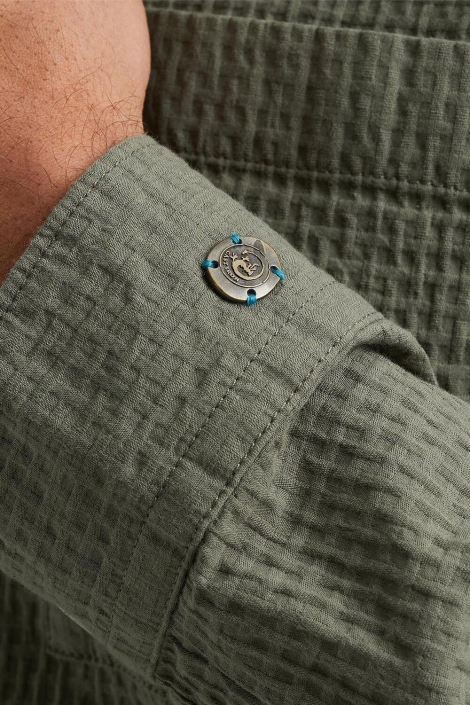 Cast Iron groene heren overhemd | Close up