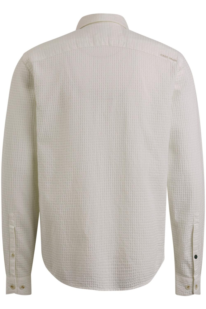 Cast Iron beige heren overhemd | Achteraanzicht