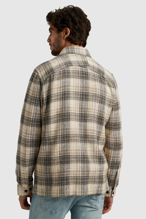 Cast Iron groene heren overhemd | Model achteraanzicht