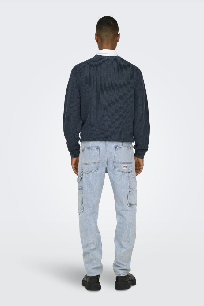 Only & Sons blauwe heren jeans | Model achteraanzicht