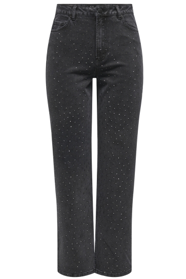 Jacqueline de Yong JDYSTINE STONE HW STRAIGHT JEANS DN 15338020 Black Denim