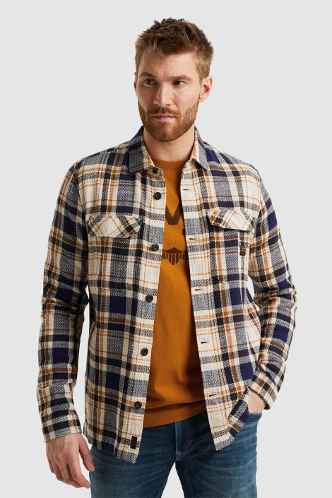 PME legend blauwe heren overhemd | Model vooraanzicht