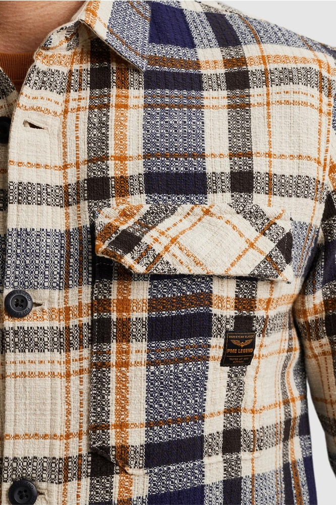 PME legend blauwe heren overhemd | Close up