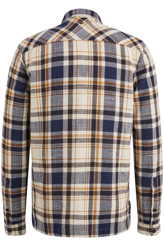 PME legend blauwe heren overhemd | Achteraanzicht