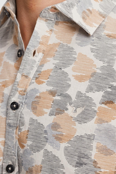 PME legend beige heren overhemd | Close up
