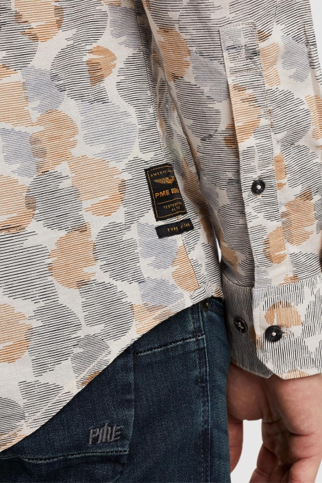 PME legend beige heren overhemd | Close up