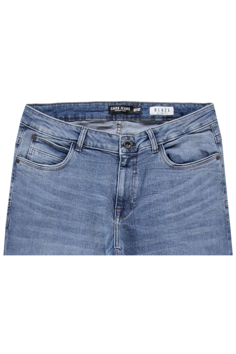 Cars blauwe heren jeans | Close up