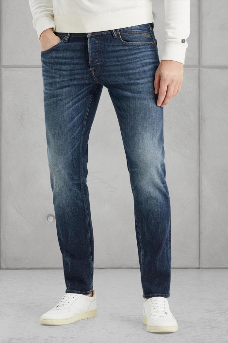 Cast Iron blauwe heren jeans | Model vooraanzicht