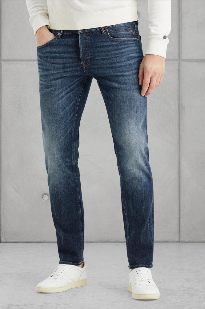 Cast Iron blauwe heren jeans | Model vooraanzicht