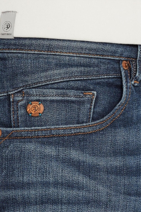 Cast Iron blauwe heren jeans | Close up