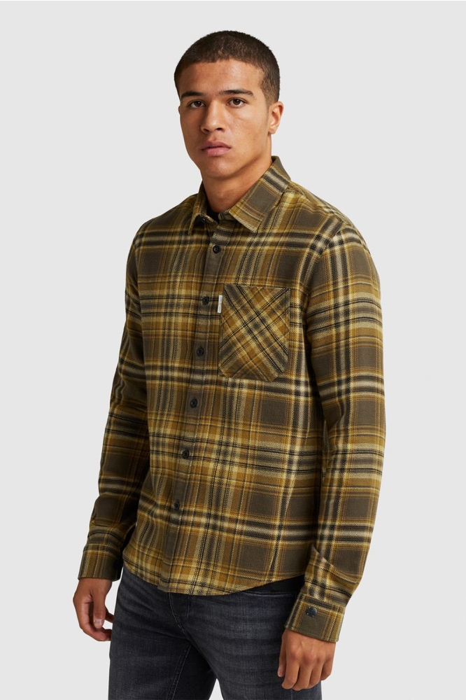 Cast Iron gele heren overhemd | Model zijaanzicht