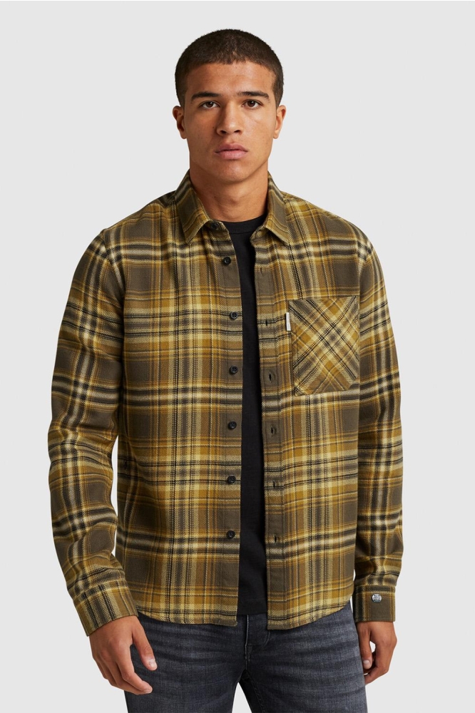 Cast Iron gele heren overhemd | Model vooraanzicht