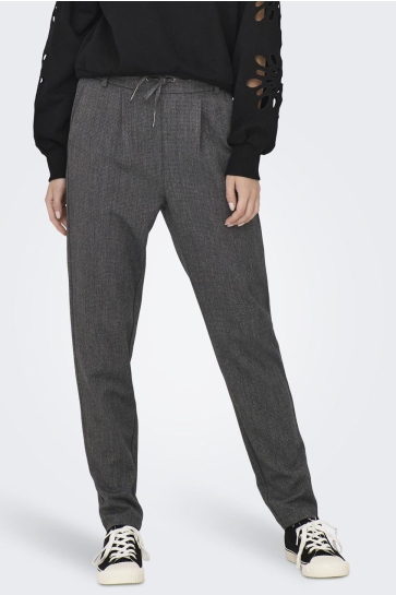 Only Broek ONLPOPTRASH-ELISE EASY MELANGE PANT 15309862 DARK GREY MELANGE