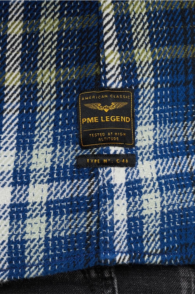 PME legend blauwe heren overhemd | Close up
