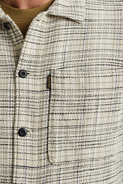 PME legend beige heren overhemd | Close up