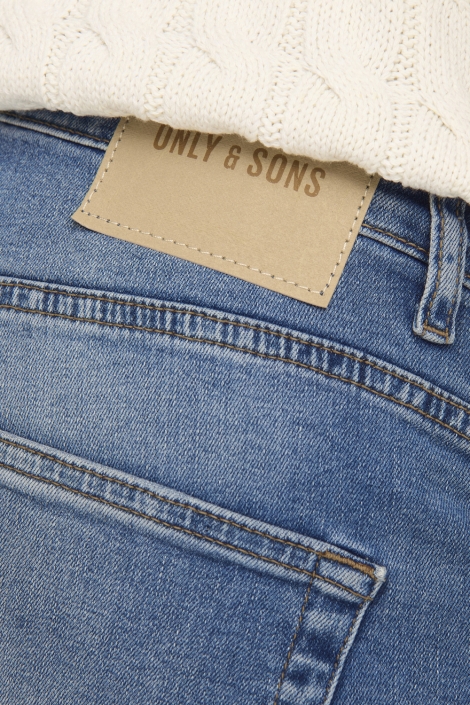Only & Sons blauwe heren jeans | Close up