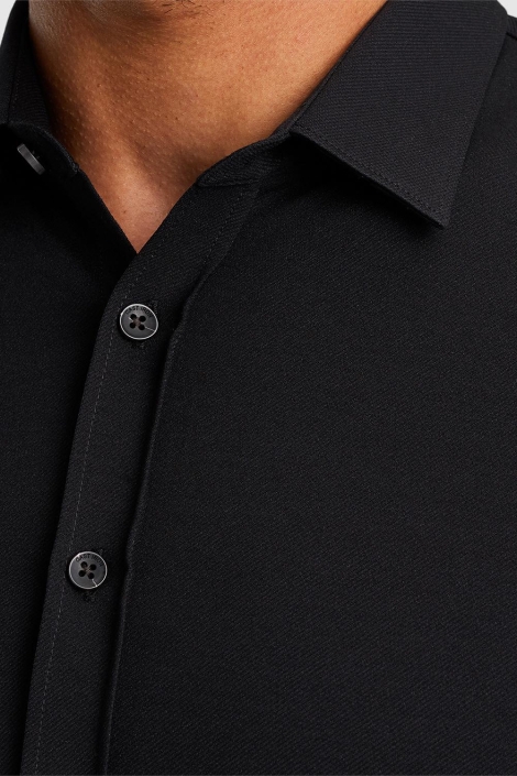 Cast Iron zwarte heren overhemd | Close up