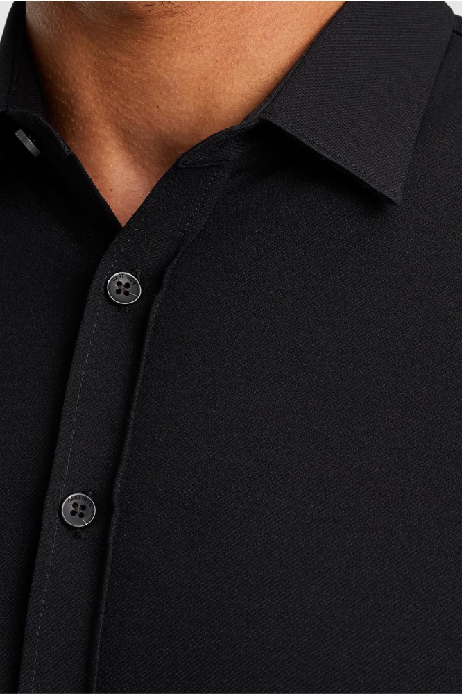 Cast Iron zwarte heren overhemd | Close up