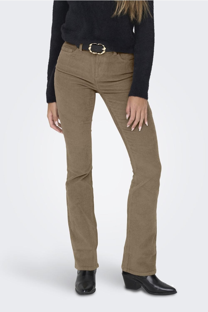 Only bruine dames broek | Model vooraanzicht