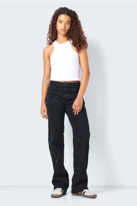 Noisy may zwarte dames jeans | Model vooraanzicht