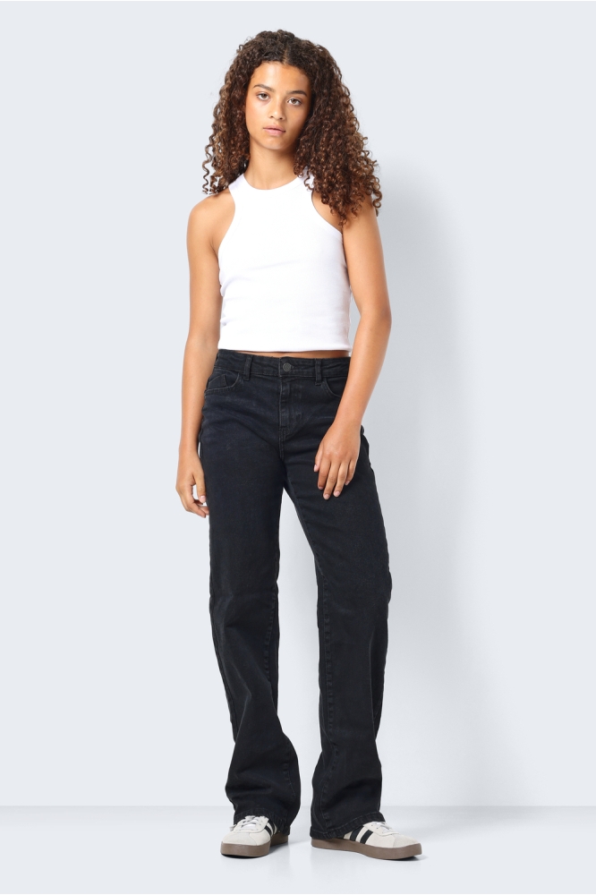 Noisy may zwarte dames jeans | Model vooraanzicht