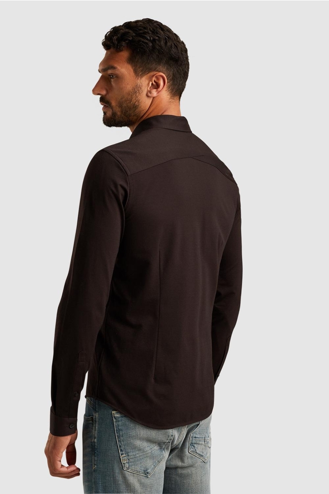 Cast Iron bruine heren overhemd | Model achteraanzicht