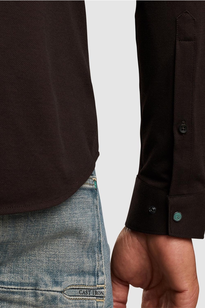 Cast Iron bruine heren overhemd | Close up