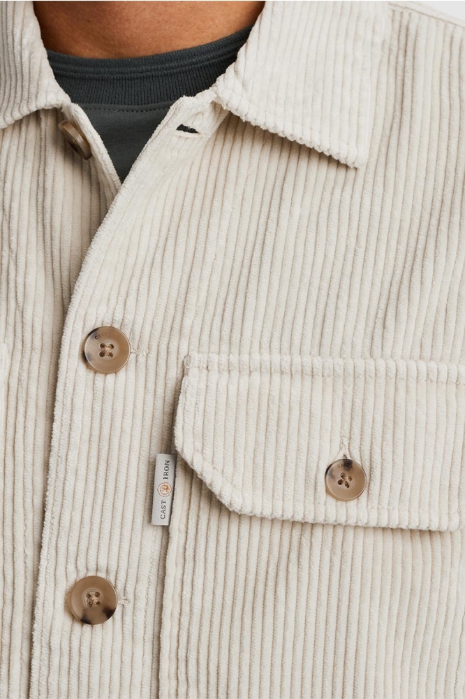 Cast Iron beige heren overhemd | Close up