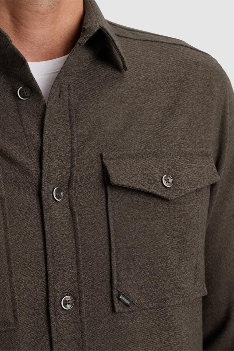Vanguard bruine heren overhemd | Close up