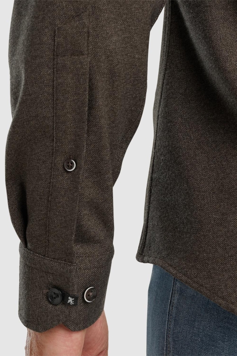 Vanguard bruine heren overhemd | Close up