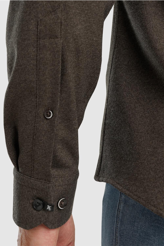 Vanguard bruine heren overhemd | Close up