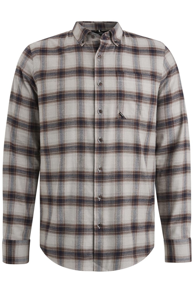 Vanguard taupe heren overhemd | Vooraanzicht