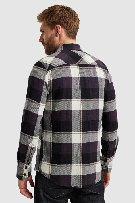 PME legend paarse heren overhemd | Model achteraanzicht