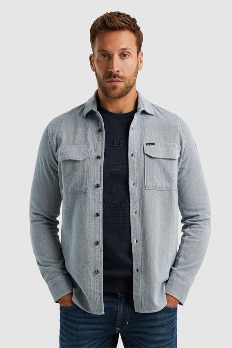PME legend blauwe heren overhemd | Model vooraanzicht