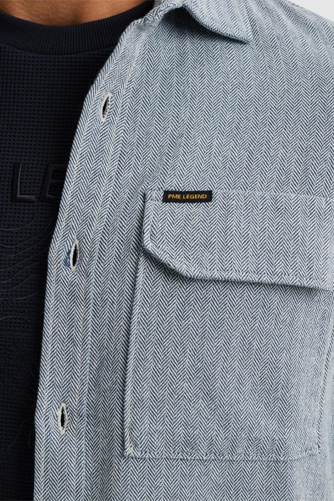 PME legend blauwe heren overhemd | Close up