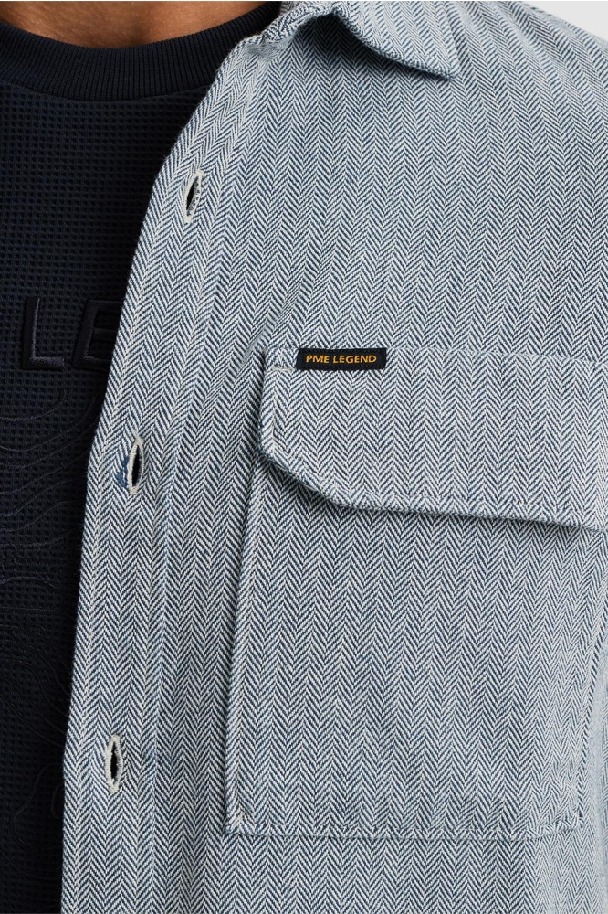 PME legend blauwe heren overhemd | Close up