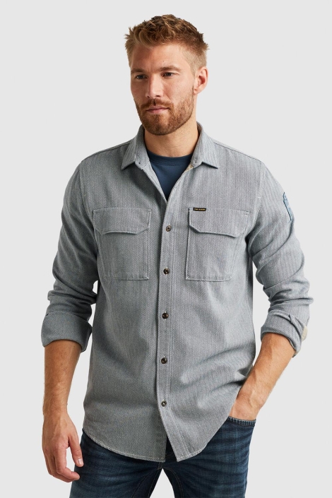 PME legend blauwe heren overhemd | Model vooraanzicht