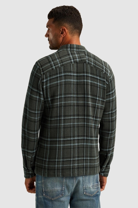 Cast Iron groene heren overhemd | Model achteraanzicht