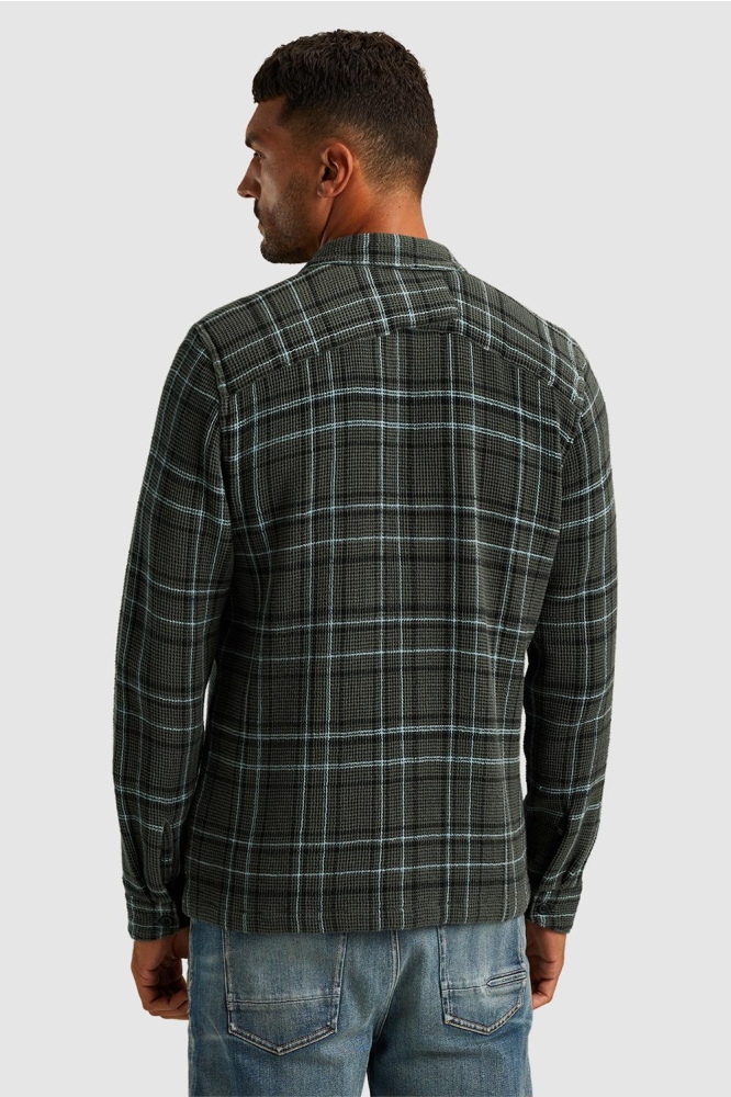 Cast Iron groene heren overhemd | Model achteraanzicht