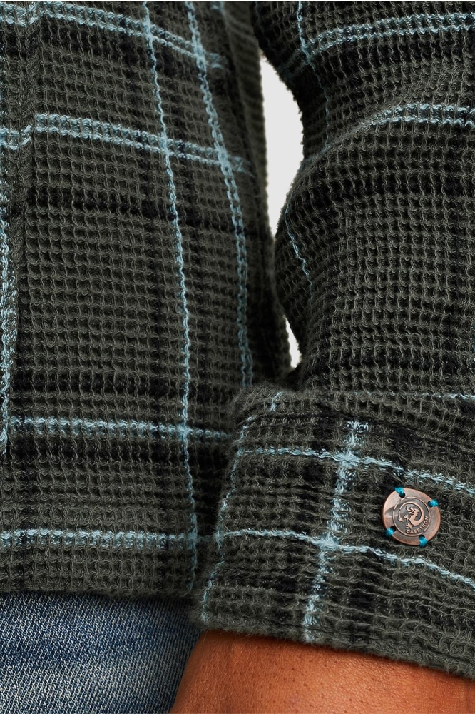 Cast Iron groene heren overhemd | Close up